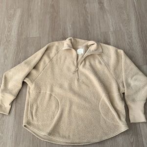 Oversized Aerie cream colored pull-over sweatshirt
